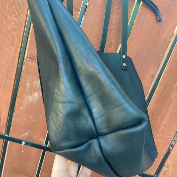 Portland Leather Company TOTE BAG size Medium black - Picture 5 of 9